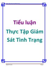 Tiểu luận Thực tập giám sát tình trạng