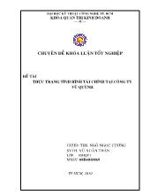 Khóa luận Thực trạng tình hình tài chính tại công ty TNHH sản xuất thương mại dịch vụ VŨ QUỲNH