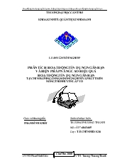 Luận văn Phân tích hoạt động tín dụng ngắn hạn và biện pháp nâng cao hiệu quả hoạt động tín dụng ngắn hạn tại chi nhánh ngân hàng nông nghiệp và phát triển nông thôn huyện Lấp Vò