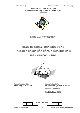 Luận văn Phân tích hoạt động tín dụng tại chi nhánh ngân hàng ngoại thương thành phố Cần Thơ