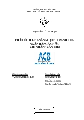 Luận văn Phân tích khả năng cạnh tranh của ngân hàng á châu chi nhánh Cần Thơ