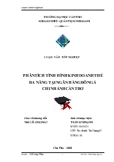 Luận văn Phân tích tình hình kinh doanh thẻ đa năng tại ngân hàng đông á chi nhánh Cần Thơ