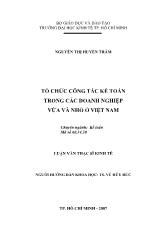 Luận văn Tổ chức công tác kế toán trong các doanh nghiệp vừa và nhỏ ở Việt Nam