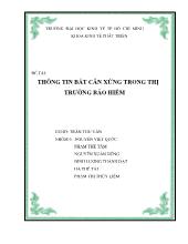 Tiểu luận Thông tin bất cân xứng trong thị trường bảo hiểm