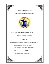 Bài tập lớn môn phân tích thiết kế hệ thống quản lí học tập của học sinh trung cấp