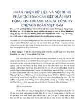 Báo cáo Hoàn thiện dữ liệu và nội dung phân tích kết quả hoạt động kinh doanh tại các công ty chứng khoán Việt Nam