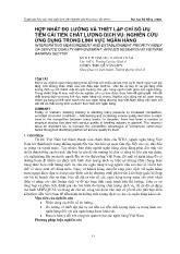 Báo cáo Hợp nhất đo lường và thiết lập chỉ số ưu tiên cải tiến chất lượng dịch vụ: nghiên cứu ứng dụng trong lĩnh vực ngân hàng