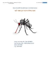 Báo cáo Môn học an ninh mạng kỹ thuật tấn công XSS