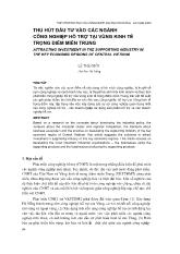 Báo cáo Thu hút đầu tư vào các ngành công nghiệp hỗ trợ tại vùng kinh tế trọng điểm miền trung