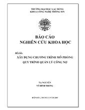 Báo cáo Xây dựng chương trình mô phỏng quy trình quản lý công nợ