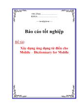 Báo cáo Xây dựng ứng dụng từ điển cho Mobile – Dictionnary for Mobile
