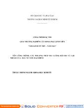 Công trình: các phương pháp đo lường rủi ro và lợi nhuận của đầu tư vốn mạo hiểm