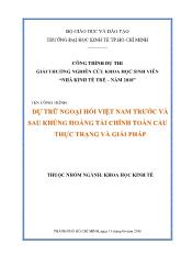Công trình Dự trữ ngoại hối Việt Nam trước và sau khủng hoảng tài chính toàn cầu thực trạng và giải pháp