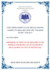 Công trình kiểm định các nhân tố tác động đến tỷ giá hối đoái, ảnh hƣởng của tỷ giá hối đoái đến lạm phát và cán cân thương mại