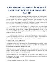 Đề tài Làm rõ phương pháp xác định và hạch toán đối với bất động sản đầu tư