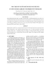 Đề tài Thư viện mã nguồn mở cho bài toán dự báo- An open source library for prediction problems