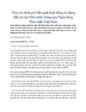 Đề tài Tiêu chí đánh giá hiệu quả hoạt động tín dụng đầu tư của Nhà nước thông qua Ngân hàng Phát triển Việt Nam
