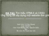 Đề tài Tìm hiểu về HTML5 và CSS 3 ứng dụng để viết một website đơn giản