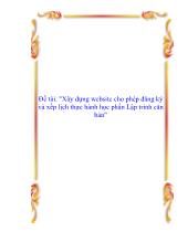 Đề tài Xây dựng website cho phép đăng ký và xếp lịch thực hành học phần Lập trình căn bản