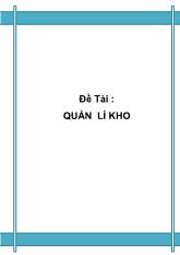 Đồ án Phân tích thiết kế hệ thống Quản lý kho