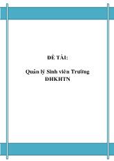 Đồ án Phân tích thiết kế hệ thống Quản lý Sinh viên Trường đại học khoa học tự nhiên