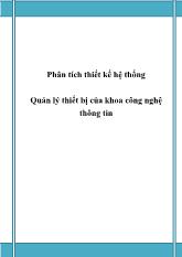 Đồ án Phân tích thiết kế hệ thống Quản lý thiết bị của khoa công nghệ thông tin