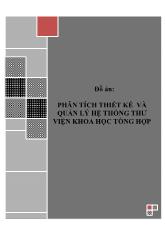 Đồ án Phân tích thiết kế và quản lý hệ thống thư viện khoa học tổng hợp