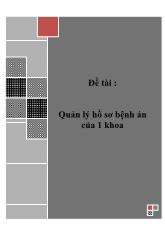 Đồ án Quản lý hồ sơ bệnh án của 1 khoa