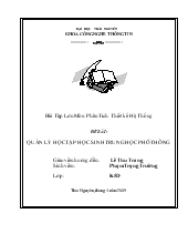 Đồ án Quản lý học tập học sinh trung học phổ thông