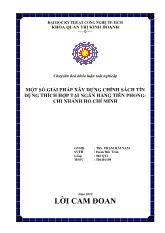 Khóa luận Một số giải pháp xây dựng chính sách tín dụng thích hợp tại ngân hàng tiên phong chi nhánh Hồ Chí Minh