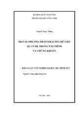 Khóa luận Một số phương pháp khai phá dữ liệu quan hệ trong tài chính và chứng khoán