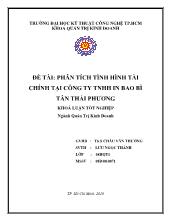 Khóa luận Phân tích tình hình tài chính tại công ty TNHH in bao bì Tân Thái Phương