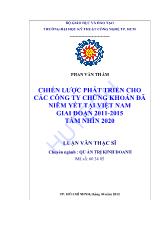 Luận văn Chiến lược phát triển nghiệp vụ môi giới cho các công ty chứng khoán đã niêm yết giai đoạn 2011-2015 tầm nhìn 2020