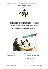 Luận văn Chiến lược phát triển nhân sự cho ngân hàng thương mại cổ phần An Bình Cần Thơ giai đoạn 2008 - 2012