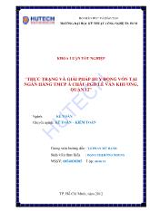 Luận văn Công tác huy động vốn tại ngân hàng thương mại cổ phần Á Châu- phòng giao dịch lê văn khương, quận 12 thực trạng và giải pháp