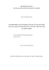Luận văn Giải pháp nâng cao chất lượng và mở rộng tín dụng tài trợ xuất nhập khẩu thuỷ sản tại Ngân hàng Đầu tưvà Phát triển Việt Nam – Chi nhánh Cà Mau