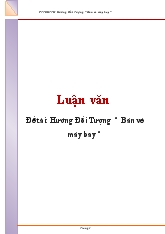 Luận văn Hướng Đối Tượng “ Bán vé máy bay “