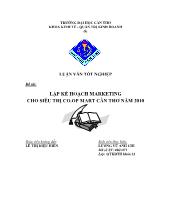Luận văn Lập kế hoạch marketing cho siêu thị co.op mart Cần Thơ năm 2010