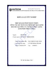 Luận văn Một số giải pháp hoàn thiện công tác kế toán xác định kết quả kinh doanh tại công ty cổ phần Phúc Long