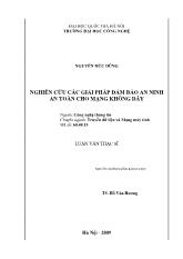 Luận văn Nghiên cứu các giải pháp đảm bảo an ninh an toàn cho mạng không dây