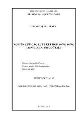 Luận văn Nghiên cứu các luật kết hợp song song trong khai phá dữ liệu