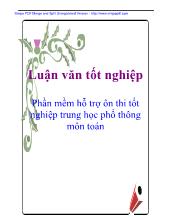 Luận văn Phần mềm hỗ trợ ôn thi tốt nghiệp trung học phổ thông môn toán