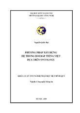 Luận văn Phương pháp xây dựng hệ thống hỏi đáp tiếng việt dựa trên ontology