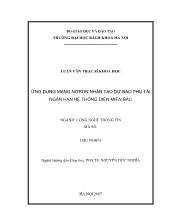 Luận văn Ứng dụng mạng nơron nhân tạo dựbáo phụ tải ngắn hạn hệ thống điện miền bắc