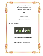 Tiểu luận Tìm hiểu về node.js