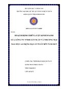 Khóa học Hoạch định chiến lược kinh doanh của công ty TNHH sản xuất và thương mại bảo hộ lao động đại an toàn đến năm 2015