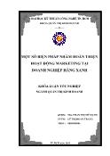 Khóa luận Một số biện pháp nhằm hoàn thiện hoạt động marketing tại doanh nghiệp Hàng Xanh