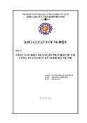 Khóa luận Nâng cao hiệu quả quản trị nhân sự tại công ty cổ phần kỹ nghệ Đô Thành