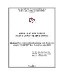 Khóa luận Phân tích tình hình hoạt động kinh doanh của công ty TNHH MTV Bảo Trân Châu năm 2009