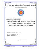 Luận văn Một số giải pháp marketing nhằm phát triển nhóm hàng quảng cáo của công ty cổ phần dược phẩm Trang Minh